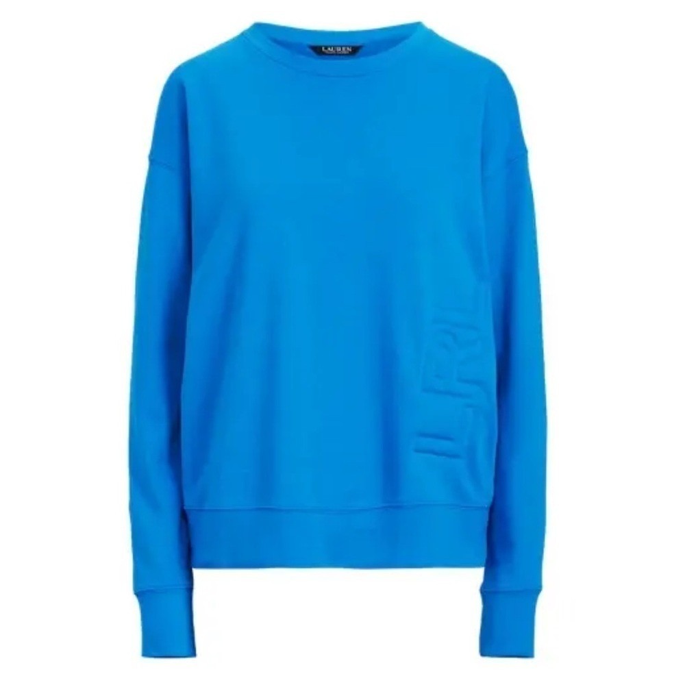 LAUREN RALPH LAUREN Logo French Terry Pullover Sweatshirt‎  Tropic Royal Large